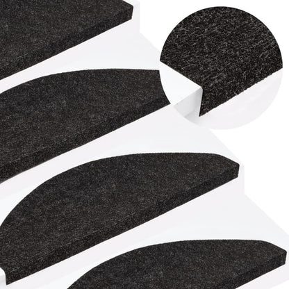 vidaXL Tapis d'escalier autocollants 15 pcs 65x22,5x3,5 cm Anthracite