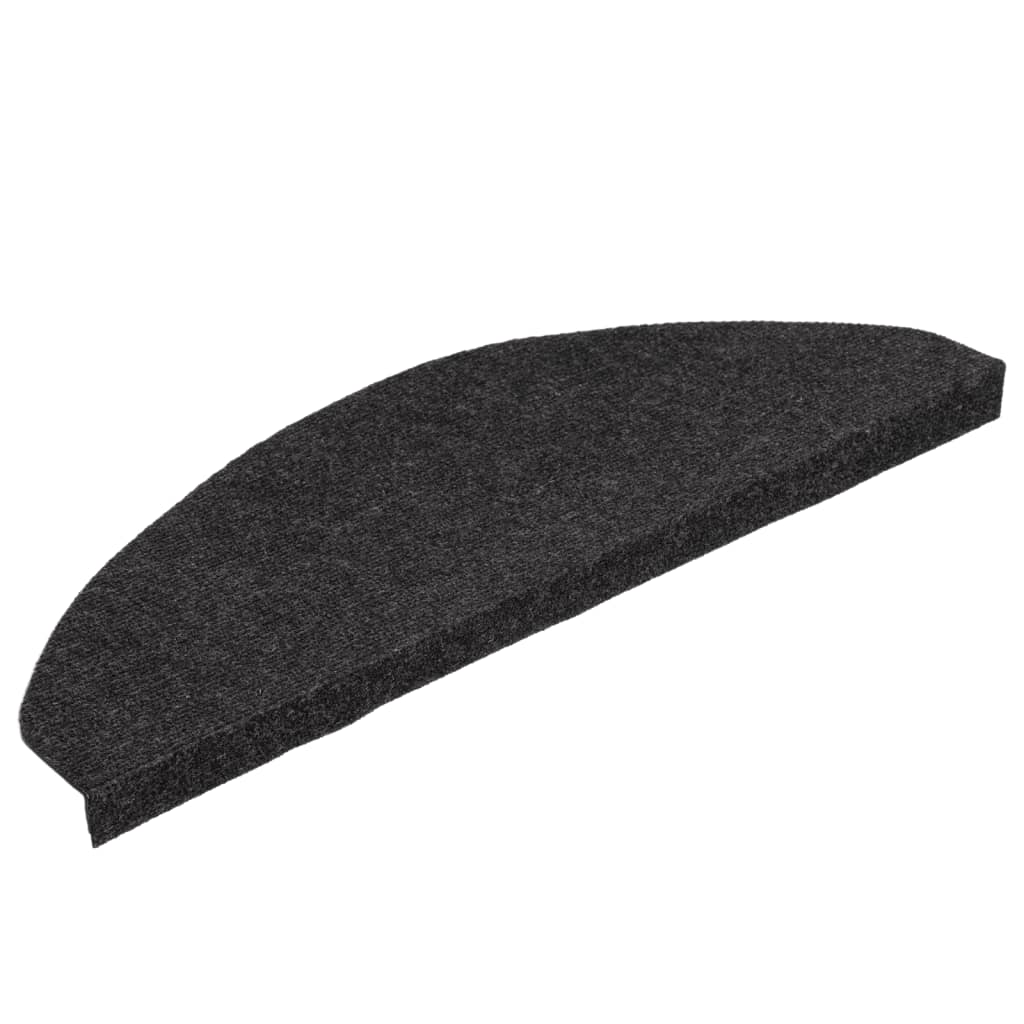 vidaXL Tapis d'escalier autocollants 15 pcs 65x22,5x3,5 cm Noir