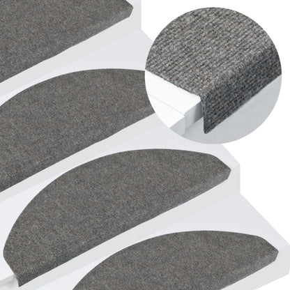 vidaXL Tapis d'escalier autocollants 15 pcs 65x22,5x3,5 cm Gris