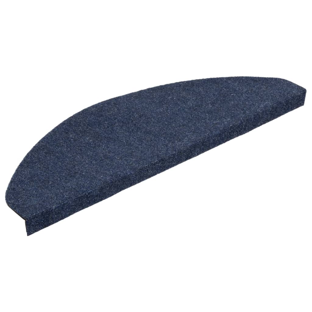 vidaXL Tapis d'escalier autocollants 15 pcs 65x22,5x3,5 cm Bleu