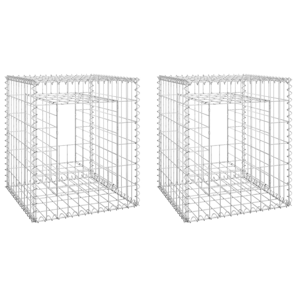 vidaXL Poteaux à panier de gabion 2 pcs 50x50x60 cm Fer