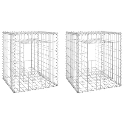 vidaXL Poteaux à panier de gabion 2 pcs 50x50x60 cm Fer