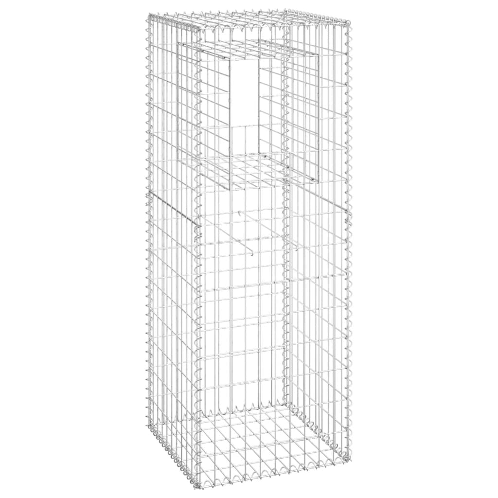 vidaXL Poteaux à panier de gabion 2 pcs 50x50x140 cm Fer