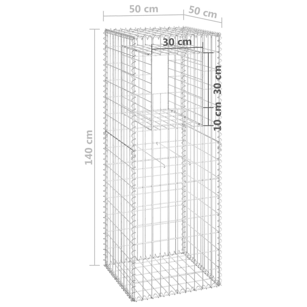 vidaXL Poteaux à panier de gabion 2 pcs 50x50x140 cm Fer