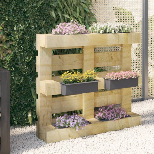 vidaXL Boîtes à fleurs pour palettes euro 12 pcs Gris 36x13,5x9,5cm PP