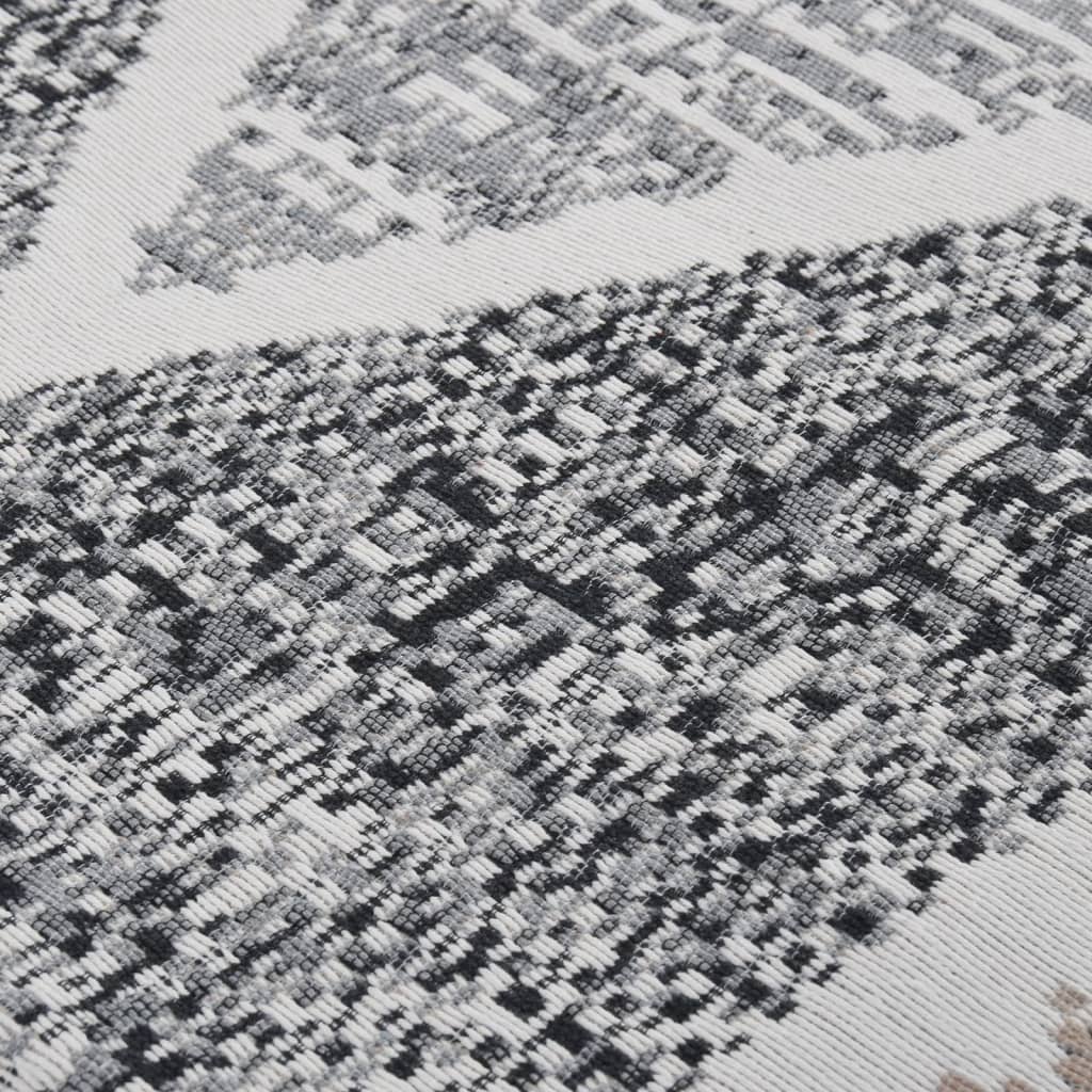 vidaXL Tapis Noir et gris 120x180 cm Coton