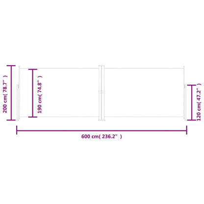 vidaXL Auvent latéral rétractable Bleu 200x600 cm