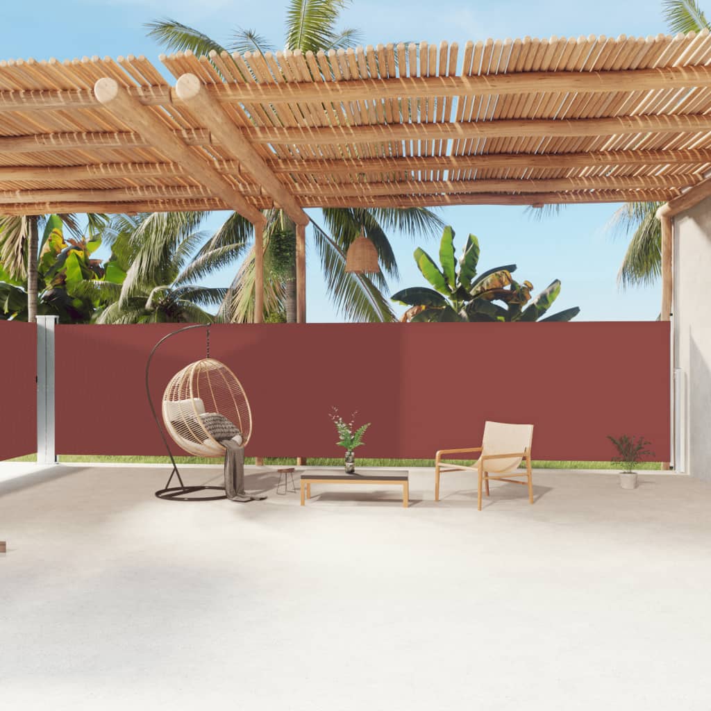vidaXL Auvent latéral rétractable Marron 180x1200 cm