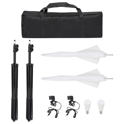 vidaXL Kit d'éclairage de studio avec trépieds et parapluies