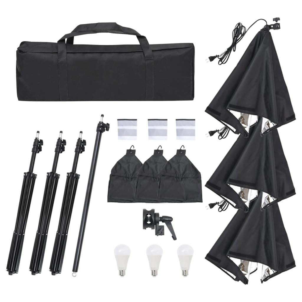 vidaXL Kit d'éclairage de studio avec trépied et boîte à lumière
