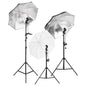 vidaXL Kit d'éclairage de studio avec trépieds et parapluies