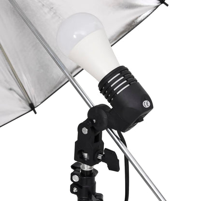 vidaXL Kit d'éclairage de studio avec trépieds et parapluies