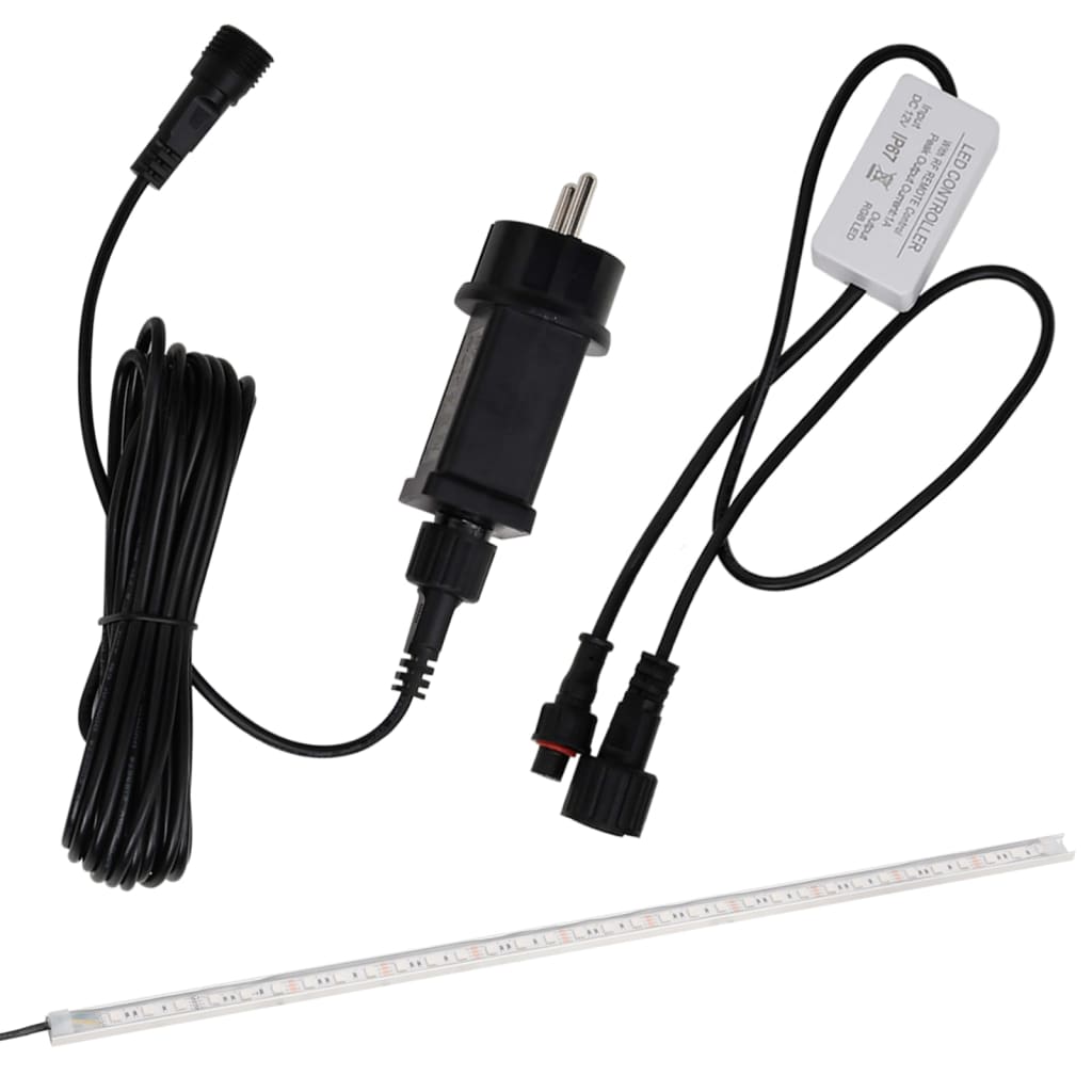 vidaXL Déversoir pour cascade avec LED RVB Inox 30 cm