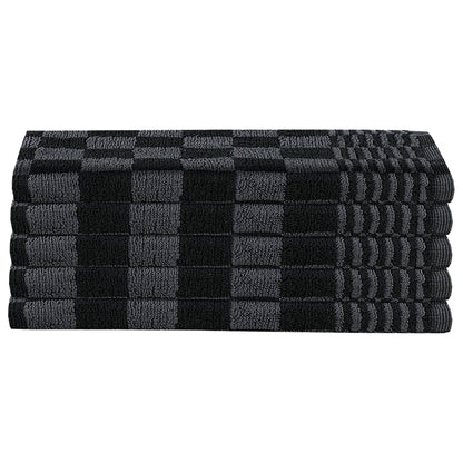 vidaXL Ensemble de serviettes 10 pcs noir et gris coton