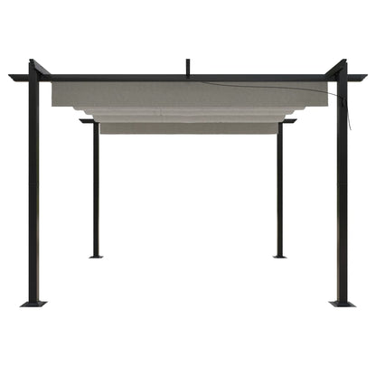 vidaXL Tonnelle de jardin avec toit rétractable 3x3 m Crème