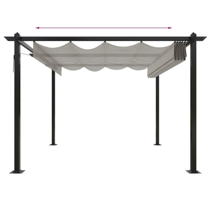 vidaXL Tonnelle de jardin avec toit rétractable 3x3 m Crème