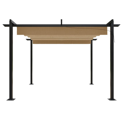 vidaXL Tonnelle de jardin avec toit rétractable 3x3 m Taupe
