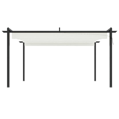 vidaXL Tonnelle de jardin avec toit rétractable 4x3 m Crème
