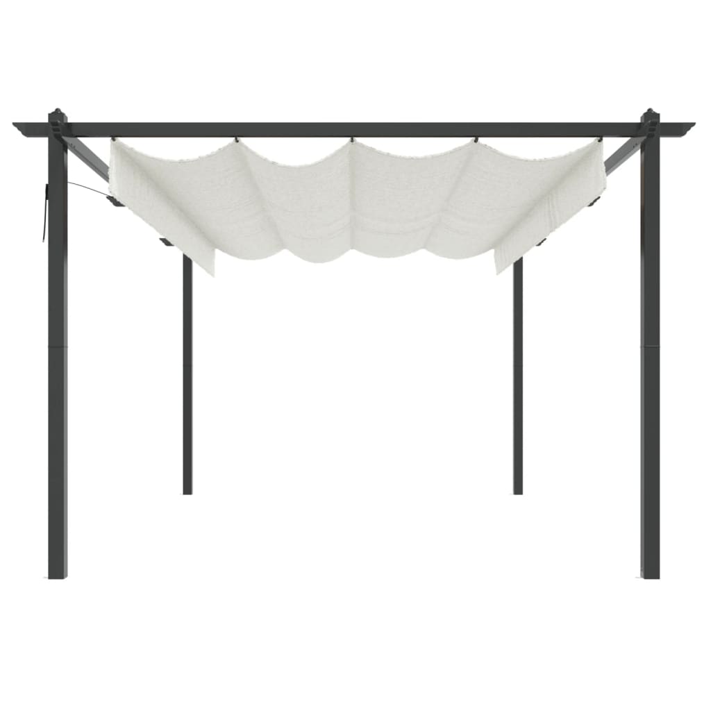 vidaXL Tonnelle de jardin avec toit rétractable 4x3 m Crème