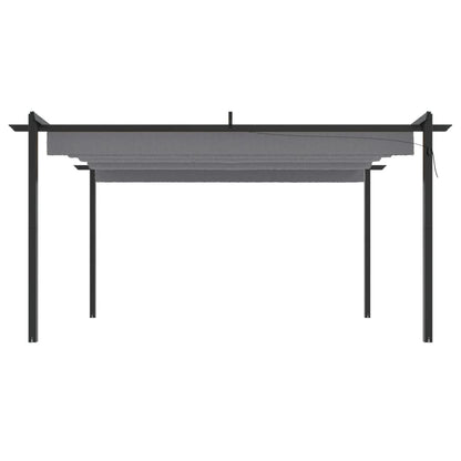 vidaXL Tonnelle de jardin avec toit rétractable 4x3 m Anthracite