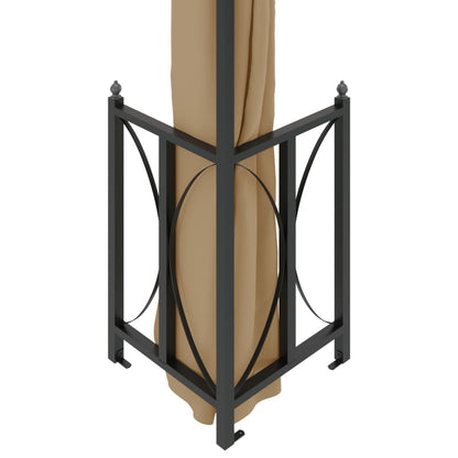 vidaXL Tonnelle avec parois et toit double 3x4 m Taupe