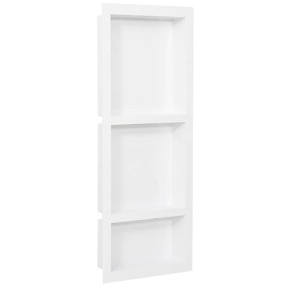 vidaXL Niche de douche avec 3 compartiments Blanc mat 41x99x9 cm