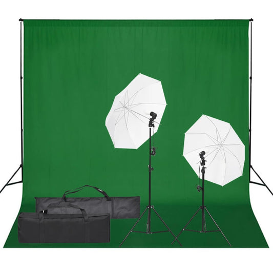 vidaXL Kit de studio photo avec éclairage et toile de fond