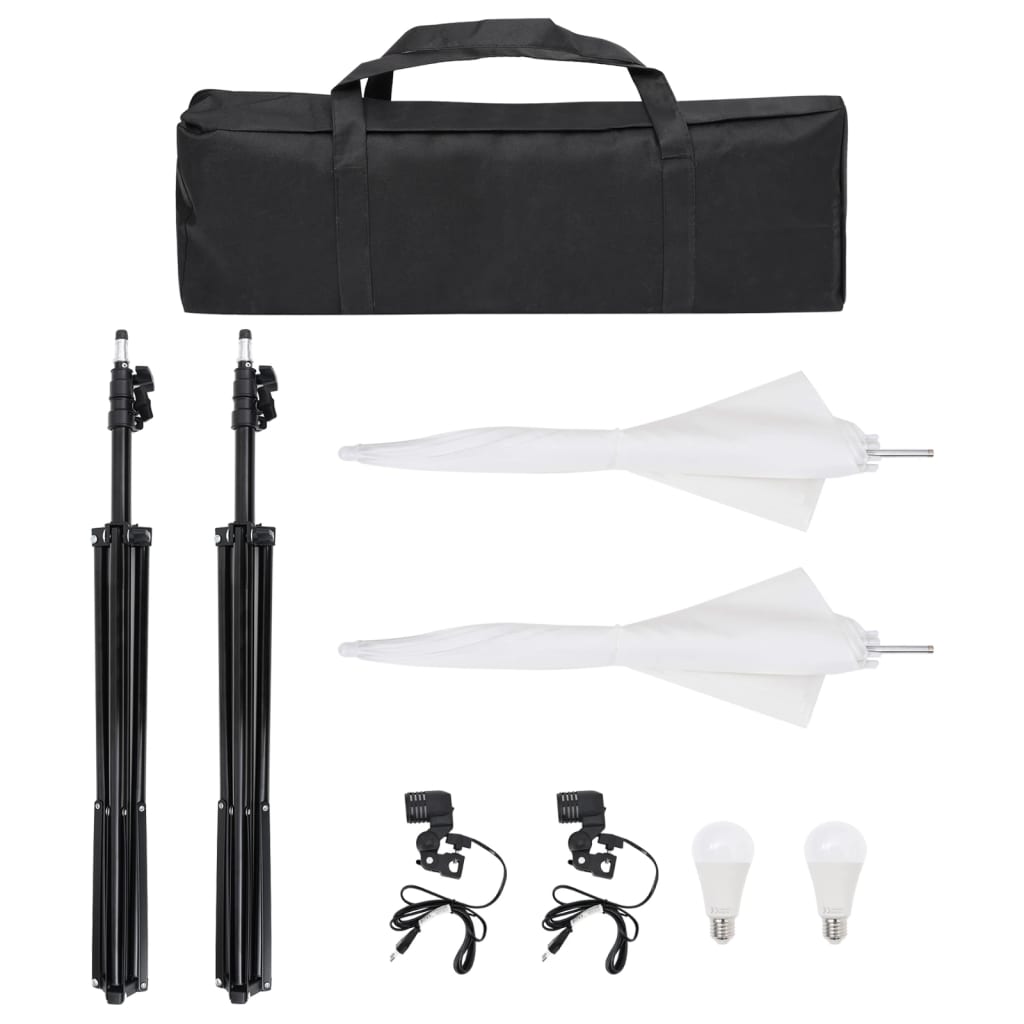 vidaXL Kit de studio photo avec éclairage et toile de fond