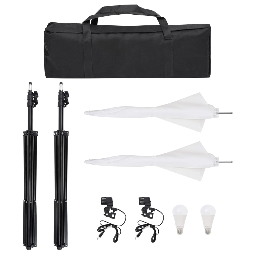 vidaXL Kit de studio photo avec éclairage et toile de fond
