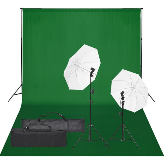 vidaXL Kit de studio photo avec éclairage et toile de fond