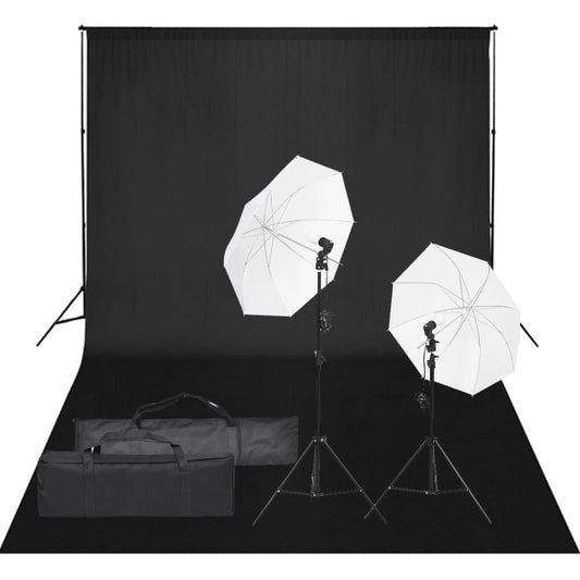 vidaXL Kit de studio photo avec éclairage et toile de fond