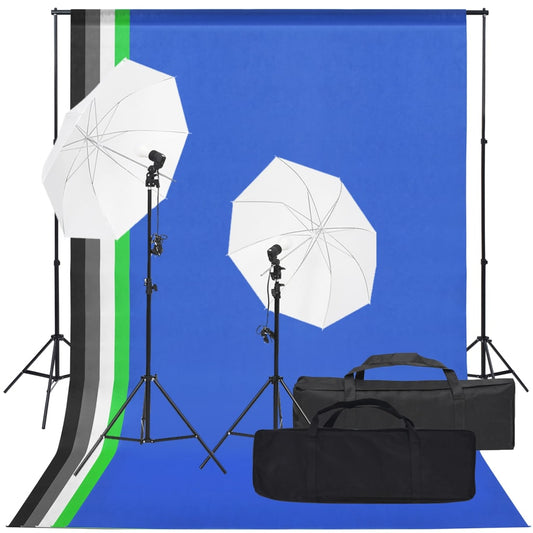 vidaXL Kit de studio photo avec éclairage et toile de fond