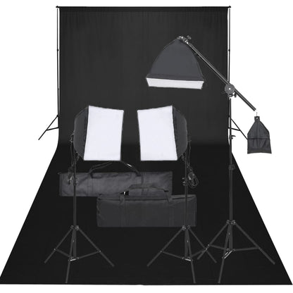 vidaXL Kit de studio photo avec éclairage et toile de fond