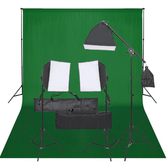 vidaXL Kit de studio photo avec éclairage et toile de fond