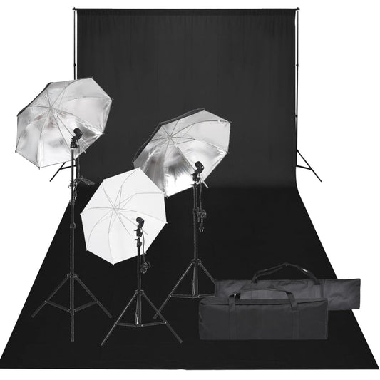 vidaXL Kit de studio photo avec éclairage et toile de fond