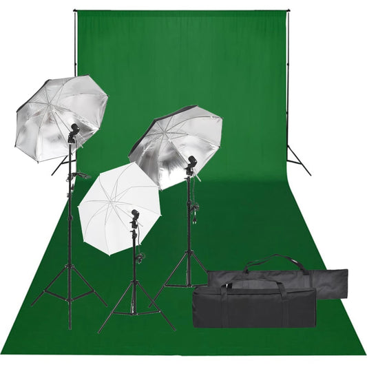 vidaXL Kit de studio photo avec éclairage et toile de fond