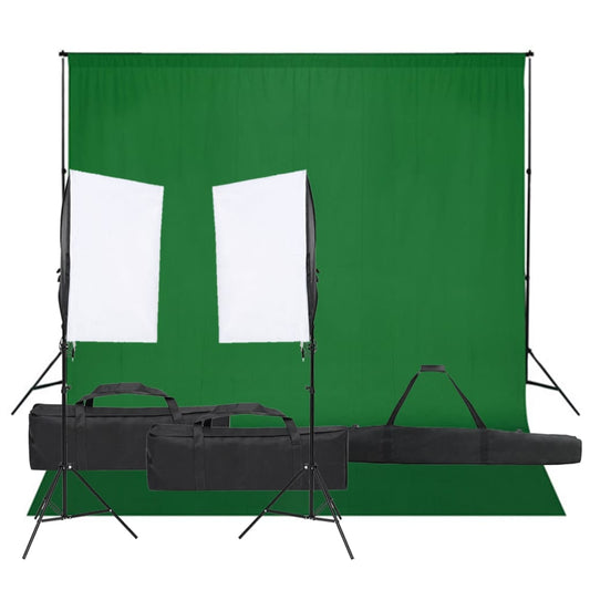 vidaXL Kit de studio photo avec éclairage et toile de fond