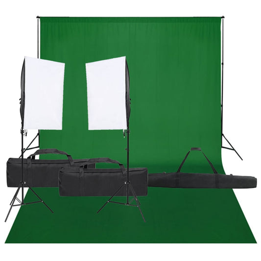 vidaXL Kit de studio photo avec éclairage et toile de fond