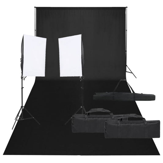 vidaXL Kit de studio photo avec éclairage et toile de fond