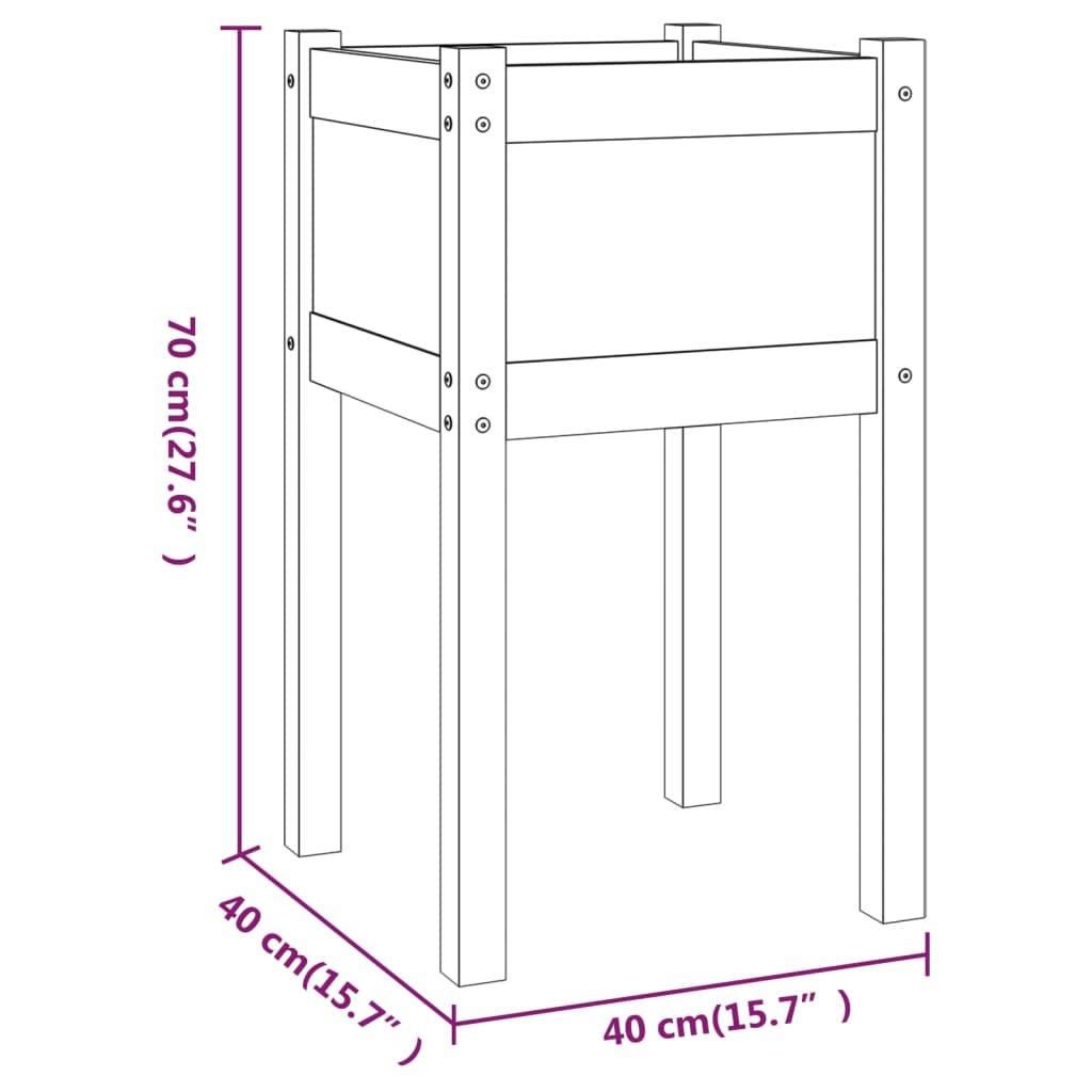 vidaXL Jardinières d'extérieur 2 pcs 40x40x70 cm bois de pin massif