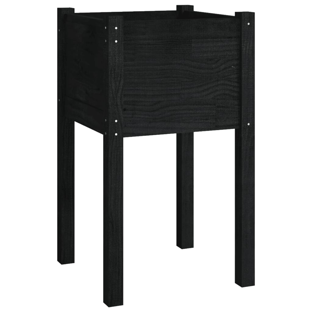 vidaXL Jardinières d'extérieur 2pcs Noir 40x40x70cm Bois de pin massif