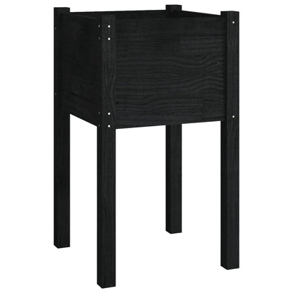 vidaXL Jardinières d'extérieur 2pcs Noir 40x40x70cm Bois de pin massif