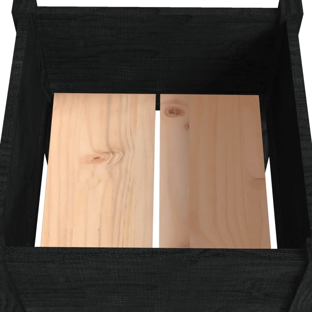 vidaXL Jardinières d'extérieur 2pcs Noir 40x40x70cm Bois de pin massif
