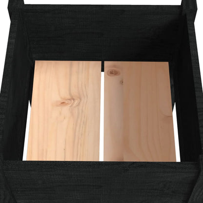 vidaXL Jardinières d'extérieur 2pcs Noir 40x40x70cm Bois de pin massif