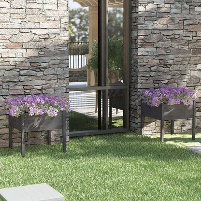 vidaXL Jardinières 2 pcs Gris 70x70x70 cm Bois de pin massif
