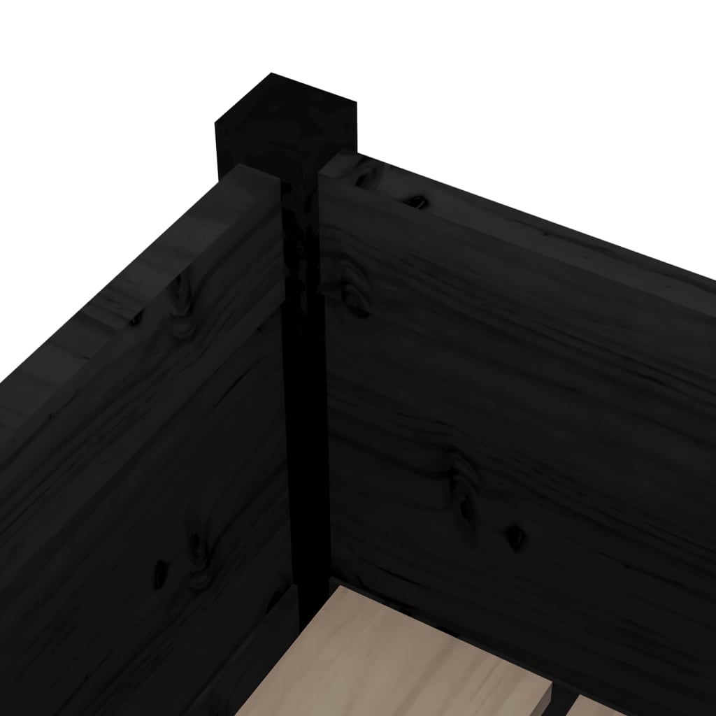 vidaXL Jardinière d'extérieur Noir 70x70x70 cm Bois de pin massif
