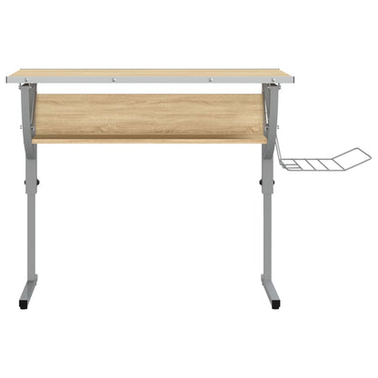 vidaXL Bureau d'artisanat chêne sonoma et gris 110x53x(58-87) cm