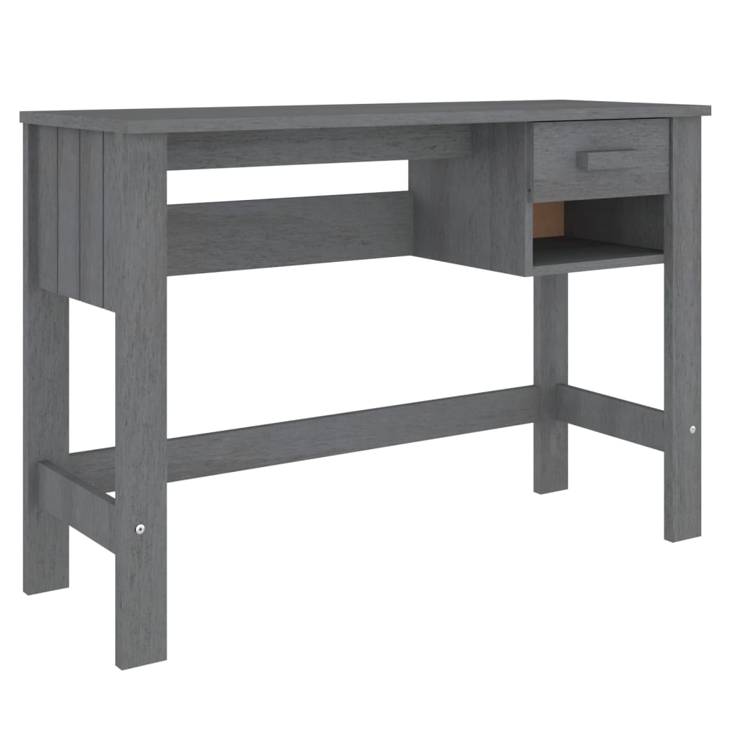 vidaXL Bureau HAMAR Gris foncé 110x40x75 cm Bois massif de pin