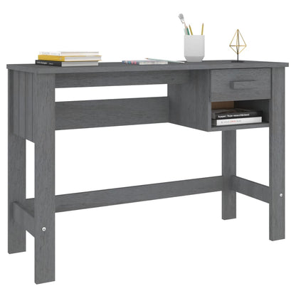 vidaXL Bureau HAMAR Gris foncé 110x40x75 cm Bois massif de pin