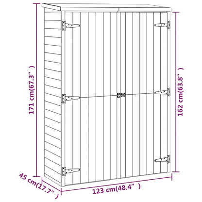 vidaXL Abri à outils de jardin 123x45x171 cm Bois de pin imprégné